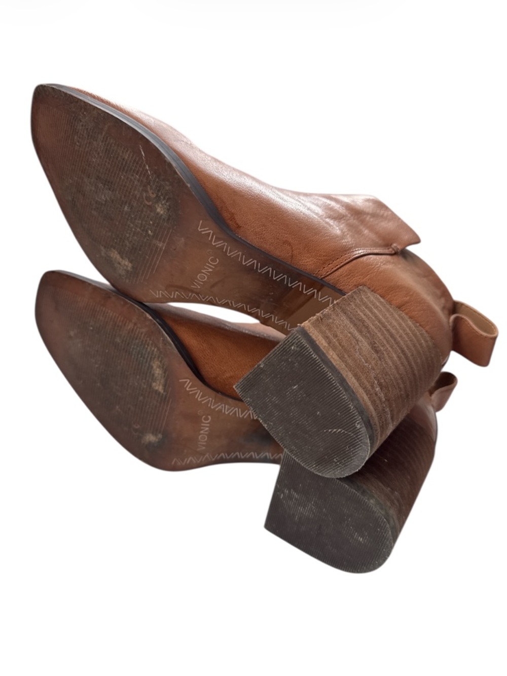 Vionic Cognac Suede Ankle Boot with Side Zip Size 7.5 - Picture 6 of 7